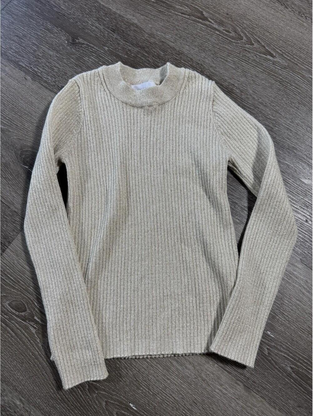 Zara Cream Ribbed Sweater Size 9-10